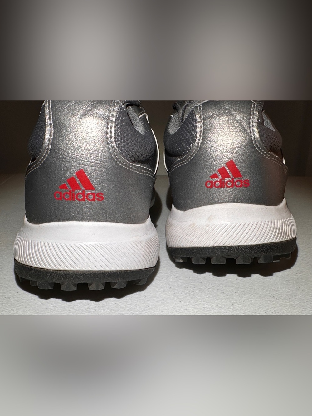 Adidas Men’s Golf Shoes Size 10 Gray White Soft Spike Cleats - Picture 4 of 8